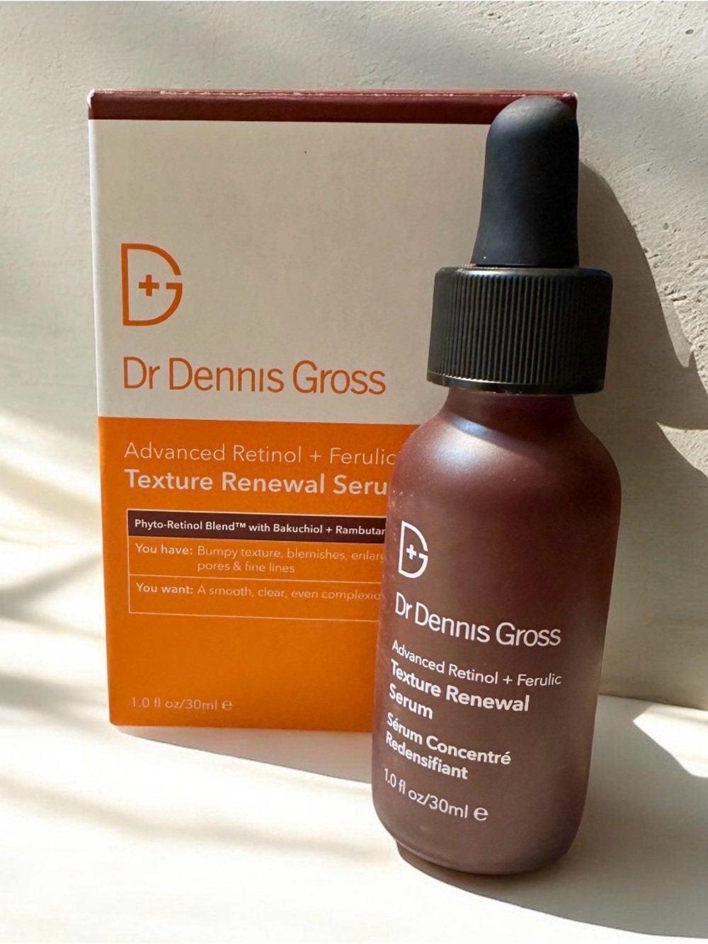 New Dr. Dennis Gross Advanced Retinol + Ferulic Texture Renewal Serum in Box 1oz